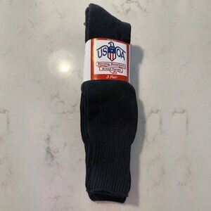 4 pairs Unisex USOA Wool Blend Military Boot Socks Small Black Made in USA